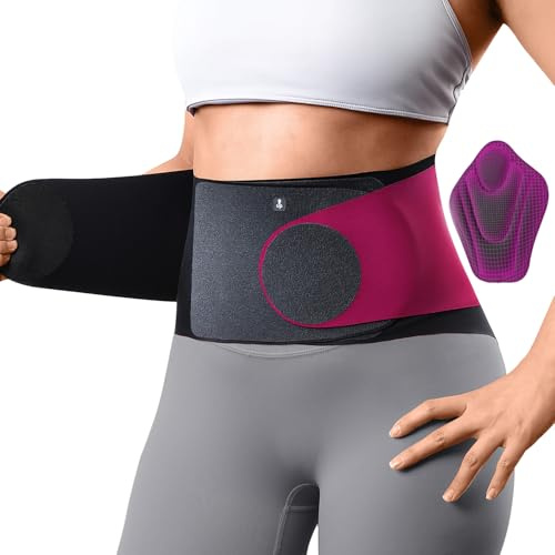 Fitomo 0.5 mm Ultra Thin Back Support Belt for Women for All-Day Comfort | Slim-Fit & Invisible, Wear under Clothes, Seamless Yoga Fabric, Removable Enhanced Lumbar Pad, Adjustable Compression, Rose