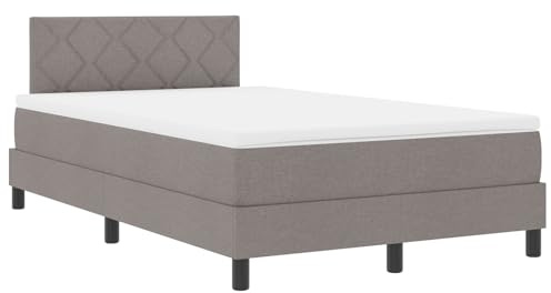 vidaXL Boxspringbett mit Matratze Taupe 120X190 cm Stoff Langlebig Elegante Bettwäsche Stylisches Schlafzimmermöbel Topper Duvet Kompakt