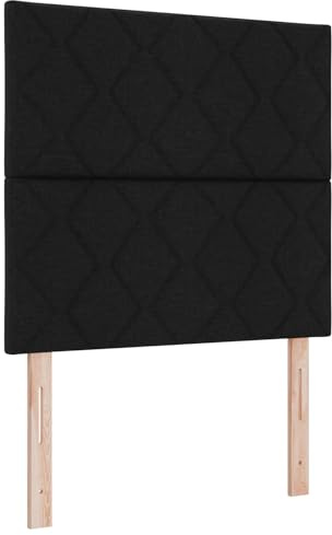 vidaXL Boxspringbett mit Matratze Schwarz 120 x 190 cm Stoff, Moderne King-Size-Bett, rechteckiger Boxspring, Bequeme Schaum-Matratze, langlebiger Polyester-Kopfteil.