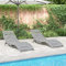 Iiaky 3155468 Lettini 2 pz Grigi 184x55x64 cm Legno Massello di Acacia Lettino Prendisole,Sedia a Sdraio,Schienale Reclinabile,per Terrazzo Piscina Giardino