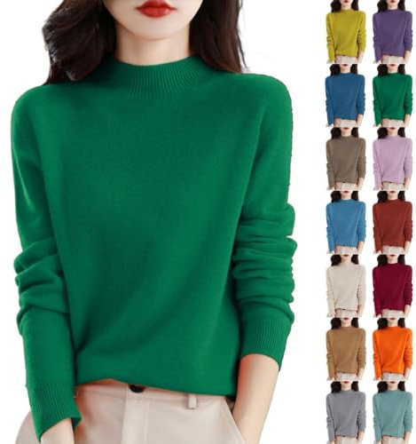 Générique Pull Cachemire Femme 2025 Hiver Chaud LéGer Manches Longues Chic Col Rond Pas Cher Rayé Ample Mode Pullover, Et Elegant, Elástique Top Casual Pull en Tricot Oversize Pulls Vetement Femme