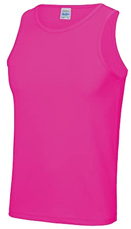 AWDis Just Cool Mens Sports Gym Plain Tank/Vest Top (L) (Electric Pink)