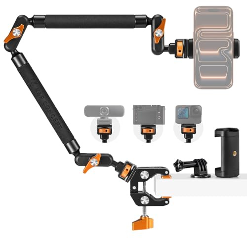 K&F CONCEPT Kit Brazo Mágico 22 con Super Clamp, Valido per Tavolo e Tubo