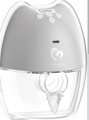 Wearable Electric Breast Pump, Hands-Free Portable Breastfeeding Pump with DC 5V USB-C Charging