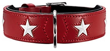 HUNTER MAGIC STAR Hundehalsband, mit Sternen, Leder, weich, 50 (S-M), schwarz