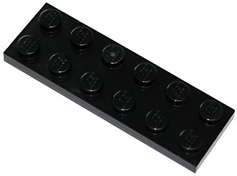 LEGO Piezas y piezas: placa negra 2 x 6 x 50