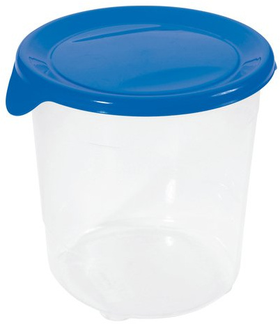 Curver 00564-139-01 Runde Frischhaltedose Fresh und Go, 1,0 L, transparent/blau