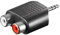 Audio Adapter | 3,5 mm Klinke Stecker auf 2X Cinch Buchse | Stereo Y Adapter RCA Verbinder Chinch Laptop Tablet Smartphone | Schwarz