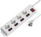 Hama Regleta de 4 enchufes conmutable Individualmente, Montaje en Pared, Distancia de enchufes Extragrande, Enchufe Giratorio 90 ° para colocación Recta, Cable de 1,4 m, Color Blanco