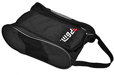 Schuhtasche, Tragbar Reise Schuhbeutel mit Doppelter Reißverschluss Atmungsaktiv Golfschuh Organizer Soccer Shoe Bag für Herren, Damen (schwarz)