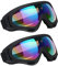 Vicloon Skibrille, 2 Stück Ski Snowboard Brille, UV-Schutz Goggle, Motocross Brille Helmkompatible, Anti-Fog Skibrille, Sportbrille für Skifahren Motorrad Fahrrad Skaten, Unisex
