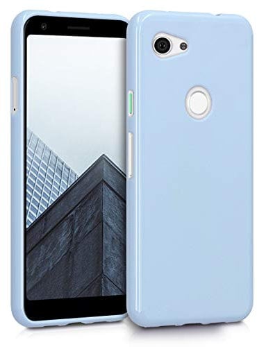 kwmobile Case Compatible with Google Pixel 3a Case - Soft Slim Protective TPU Silicone Cover - Light Blue Matte