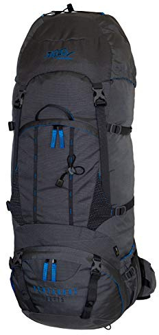 Tashev Outdoors Kentaurus Trekkingrucksack Wanderrucksack Damen Herren Backpacker Rucksack groß 80l Plus 15l Grau & Blau (Hergestellt in EU)