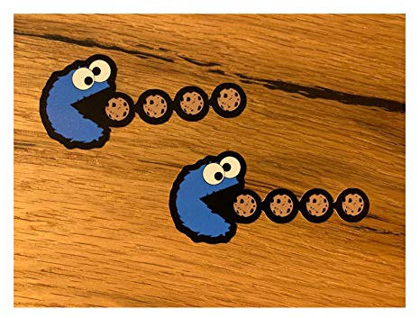 24/7stickers #656 2X Krümelmonster Aufkleber 8 x 3,5 cm Tuning Auto Scheibe Deep Low Airride Bar Vintage Oldschool Null 0 Retro