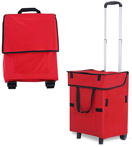 Falytemow Falytemow Falytemow Faltbare Wiederverwendbare Einkaufswagen-Tasche mit Rädern und Teleskopgriff Wasserdichter Oxford-Stoff-faltender Lebensmittelwagen für Reise-Home-Küche