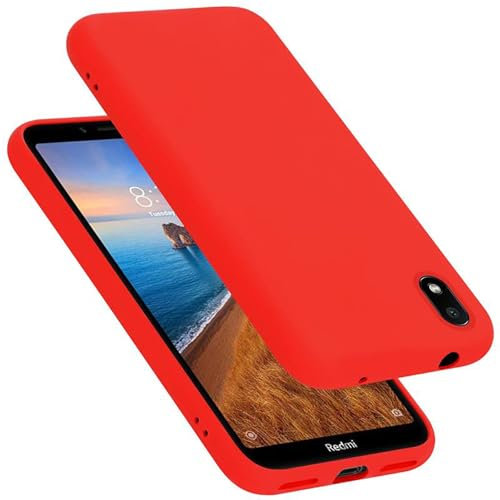 Cadorabo Custodia per Xiaomi RedMi 7A in LIQUID ROSSO - Morbida Cover Protettiva Sottile di Silicone TPU con Bordo Protezione - Ultra Slim Case Antiurto Gel Back Bumper Guscio