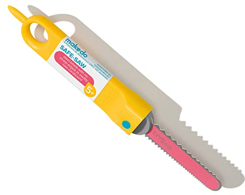 Makedo Safe-Saw, Jeu de Construction, Outil Scie pour Maquette en Carton, Jouet d'Apprentissage STEM Éducatif et Créatif pour Enfants de 5 ans et Plus (1 Scie Safe-Saw)