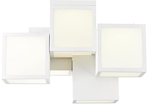 Brilliant Lampe, Cubix LED Deckenleuchte, 5-flammig weiß, Metall/Kunststoff, 1x 40W LED integriert, (4000lm, 3000K), A