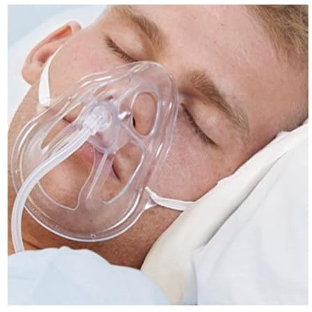 OxyMask™ mit 1,8 m Schlauch OM-1125-8 Revolutionäre offene Sauerstoffmaske, verbesserter Patientenkomfort mit hochgenauer Sauerstoffausgabe, klares, leichtes Design