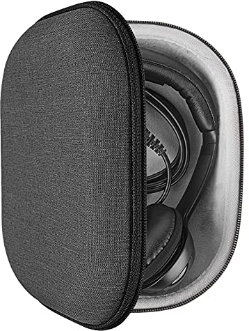 Geekria Shield Kopfhörer-Hülle, kompatibel mit Logitech H820e, H650e, H600, H570e, H151, H370, Ersatz-Hartschalen-Reisetasche mit Kabelaufbewahrung (schwarz)