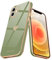 Teageo for iPhone 12 Case Cute Heart Pattern for Women Girls Slim Luxury Bling Plating Soft TPU Anti-Scratch Shockproof Bumper Phone Case for iPhone 12, Green