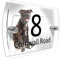 Personalised House Number Sign for Dog Lovers (Staffordshire Bull Terrier)