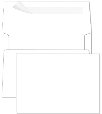 Goefun Blank Note Cards (Not Folded) and Envelopes 5 x 7 Flat Cardstock and A7 Envelopes Self Seal 100 Pack for Wedding, Invitations, DIY Postcards, Thank You Cards & All Occasion