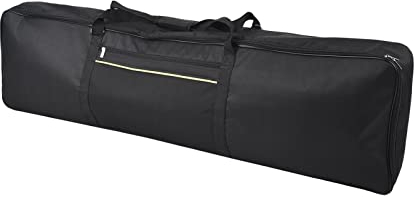 VSOLS Tragetasche for 88-Tasten-Keyboards, E-Piano, gepolsterte Tasche, Reißverschluss (Color : Black)