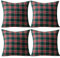 Qelus 4 er Kissenbezug Weihnachten Set, Kariert Plaid Kissenhülle 45x45cm, Weihnachtskissenbezug Dekorative Kissenbezüge Baumwolle Polyester, für Wohnzimmer Sofa Schlafzimmer (Rot und Grün)