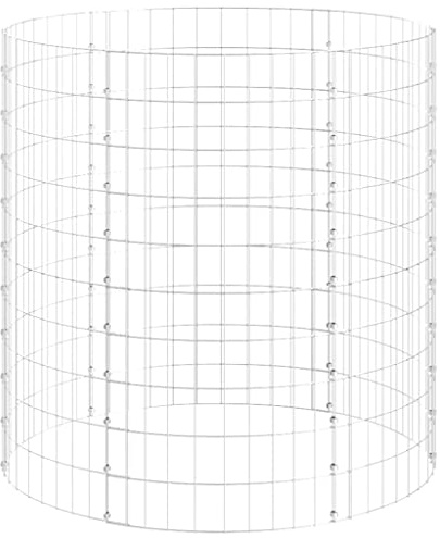 vidaXL Gabionen-Säule Säulengabione Steinkorb Gabione Drahtkorb Gabionensäule Gabionen Säulen Gabionenkorb Rund Verzinkter Stahl Ø100x100cm