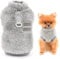 SMALLLEE_LUCKY_STORE Haustier-Sherpa-Fleece-Pullover Weste Rollkragenpullover mit D-Ring weiches Sweatshirt für kleine Hunde Katzen, Welpen Yorkie Chihuahua warme Herbst-Winterkleidung, Grau, L