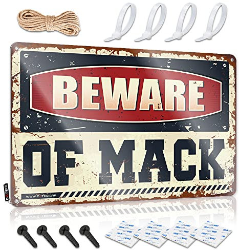 Lustige Schilder für Männerhöhle Vorsicht vor Mack Blechschild Geschenke für unter 10 Dollar Dekoration für Zimmer (Größe: 20 x 30 cm)