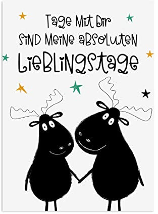 Nastami Postkarte Elch LIEBLINGSTAGE Geschenk Freundin