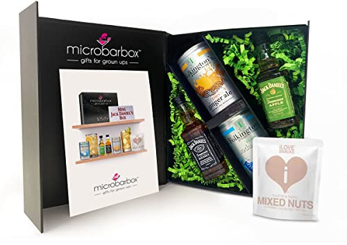 MicroBarBox Jack Daniel's Gift Set in a Classic Magnet Gift Box | featuring: Jack Daniel's Bourbon & Folkington's mixers | Birthday gifts for men, Gifts for Men | 400ml Volume
