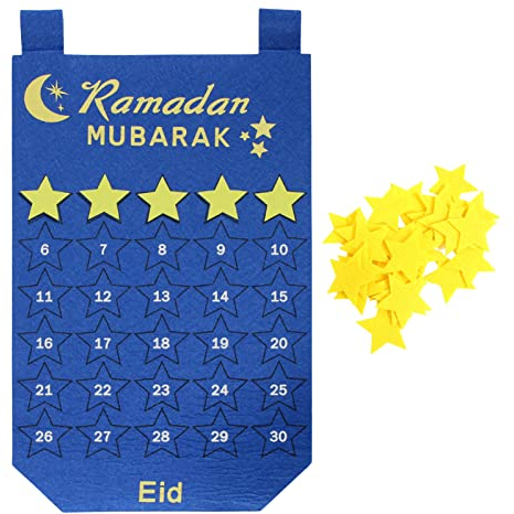 Ramadan Kalender 2023, Eid Mubarak Filz, 2023 Adventskalender für Kinder, Countdown-Kalender Eid Mubarak, Eid-Kalender Dekorationen