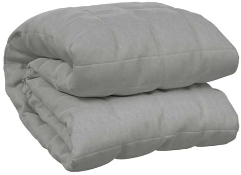vidaXL Gewichtsdecke Therapiedecke Schwere Decke Schlafhilfe Entspannungsdecke Einschlafhilfe Schwerkraftdecke Grau 200x200cm 13kg Stoff