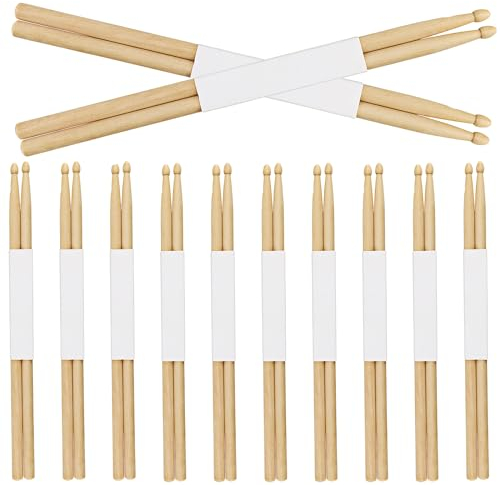 MUKCHAP Lot de 12 paires de baguettes en bois d'érable pour percussion, pratique et performance