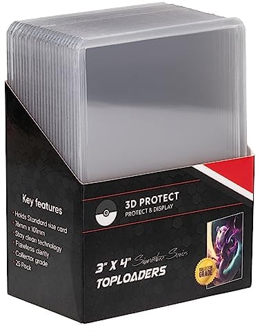 3D-Protect Signature Series Toploader Card Sleeves – 3 x 4-inch Ultra-Clear Toploader Sleeves Compatible with Pokemon Cards, TCG, Non-TCG Cards – Premium Card Protector Sleeves – 25-Pack