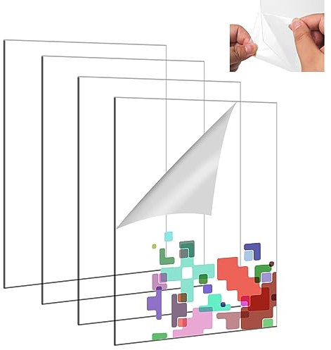 Lot de 4 feuilles A4 en acrylique transparent pour cadre photo, peinture sur verre, panneaux de mariage