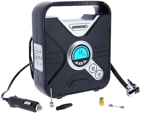 PRECISION STEEL Compresseur a Air Programmable 12V, Multi Embouts