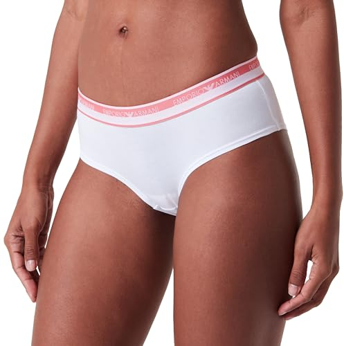 Emporio Armani Damen Stretch Cotton Logoband Cheeky Hipster Panties, Weiß, M EU