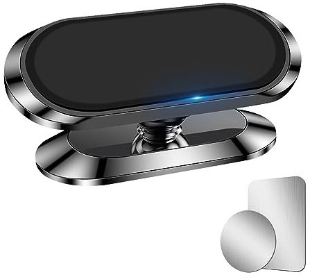 AXFEE Support Téléphone Voiture Magnetique, Porte Telephone Voiture 360° Rotation, 8 Aimant Fort, Porte Telephone Magnétique en Alliage Portable Universel pour i-Phone/Samsung Smartphone (Noir)