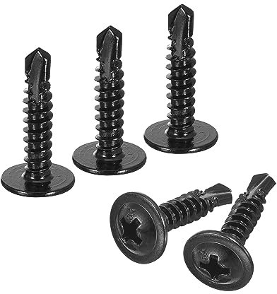 QUARKZMAN Croce Testa Autofilettante Vite, 200pz #8x3/4 410 Acciaio Inox Autoperforante Foglio Metallo Vite, Nero