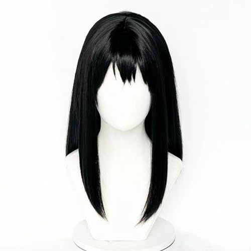 NEZIH Wig Anime Cosplay Anime-Perücke for Haikyuu!! Shimizu Kiyoko Cosplay-Perücke, Damen Langes Schwarzes Haar, Kostüm-Halloween-Perücke, Kostümparty, Anime-Show, Cosplay-Event