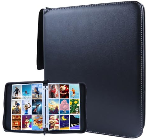 Sammelkarten Album,Sammelalbum mit 50 Seiten und 900 Taschen Ordner,Reißverschluss Binder für Sammelkarten,Kartenhalter für Karten,Sammelkarten Alben für Spielkarten Sportkarten Trading Cards