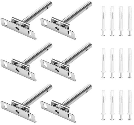 SWAWIS 6x Regalhalterung Verstellbar Unsichtbar, Tablarträger Länge 10cm, Regal Halterung Wand aus Eisen Vernickelt, Regalträger mit Montageschrauben, Regal Bodenträger für Wand Montage Kabinett Möbel