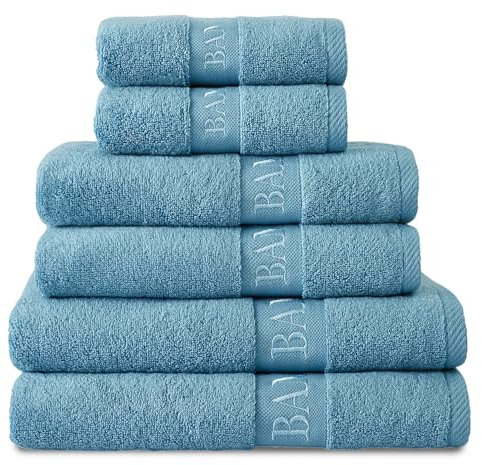 GC GAVENO CAVAILIA Large Bath Towel Bamboo Towels 2 Pack (70x120cm) - Highly Absorbent Quick Dry Towels (40% Cotton, 60% Bamboo) - Washable Bathroom Towel Blue - 500 GSM