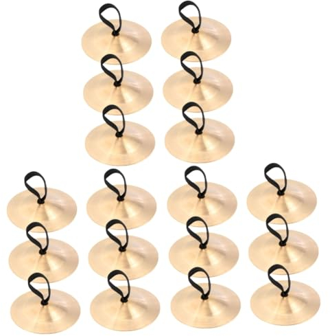 VICASKY 18piezas Platillos De Cobre Para Danza Instrumentos Musicales De Percusión Banda Elástica Para Uso Fiestas y Clases De Baile