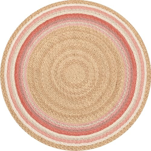 VINILIKO, Tapis en Vinyle Lignes Roses [Diam] 100 cm