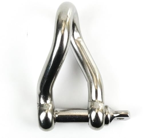 DAUMLINK® Lot de 2 manilles rondes torsadées, matériau : acier inoxydable A4/Aisi 316 (2 pièces) comme connecteur de chaînes ou de tampons aux œillets (12 mm)